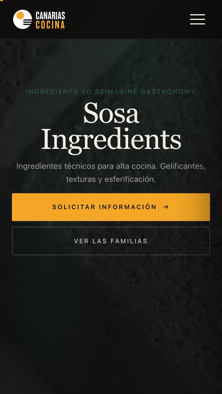 Ficha de Sosa Ingredients en el móvil